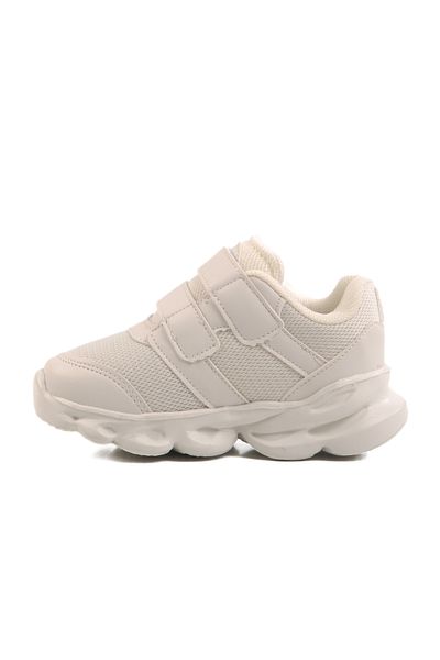 Cool White Velcro Lighted Lightweight Girls' Sports Shoes Cayt B