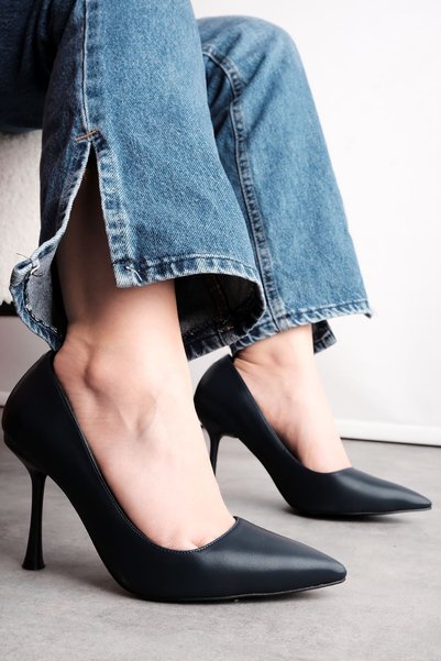 MY DERİ Misty Women's Pointed Toe Heeled Stiletto Evening Dress Shoes 4010