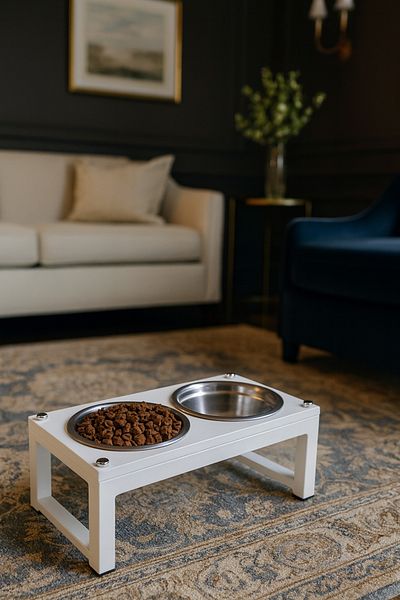 Okay Healthy Eating Stand for Cats and Dogs, Stainless Steel Stylish Design and Non-Slip Feet