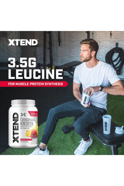 xtend Original BCAA Powder With Electrolytes for Muscle Repair, Knockout Fruit Punch - 90 Servings