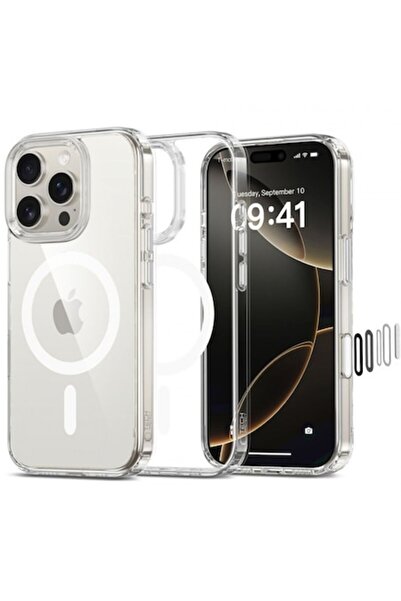 Tech-Protect Carcasă MagSafe compatibilă cu Apple iPhone 16 Pro, Flexair Hybrid CC, Transparentă