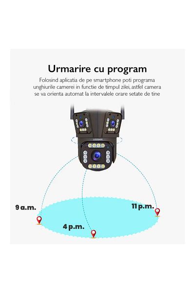 OEM Triple Surveillance Camera - WIFI, 8MP, Ultra HD, 10X Zoom, Rotation, Alarm, Motion Sensor