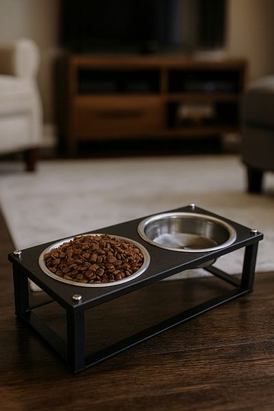 Okay Healthy Eating Stand for Cats and Dogs, Stainless Steel Stylish Design and Non-Slip Feet