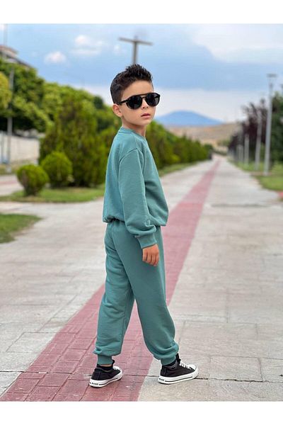 KGN GİYİM Boy's 3 Threads Unsharped Bottom Top Set