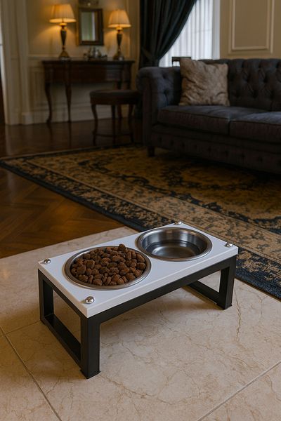 Okay Healthy Eating Stand for Cats and Dogs, Stainless Steel Stylish Design and Non-Slip Feet