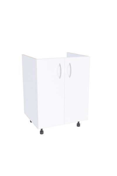 OEM Kitchen Base Unit for Sink with 2 Doors, Komodo, 60X51X82 cm, White Chipboard 18 mm