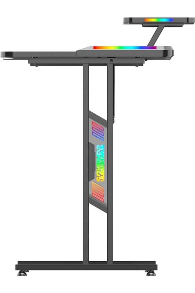 Twisted Minds RGB Gaming Desk - X-Shaped Design with Strong Frame, LED Lights, Cable Management, Com