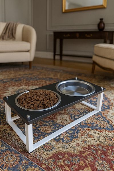 Okay Healthy Eating Stand for Cats and Dogs, Stainless Steel Stylish Design and Non-Slip Feet