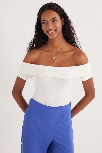Tudors Women's Standard Fit Regular Cut Ecru Strapless Blouse