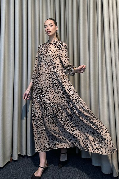 PROTO SUIT Rochie maxi cu model cu guler domn