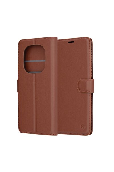 Modo Husă pentru Xiaomi Redmi Note 14 Pro 4G / Poco F7 (R62), piele sintetică, maro