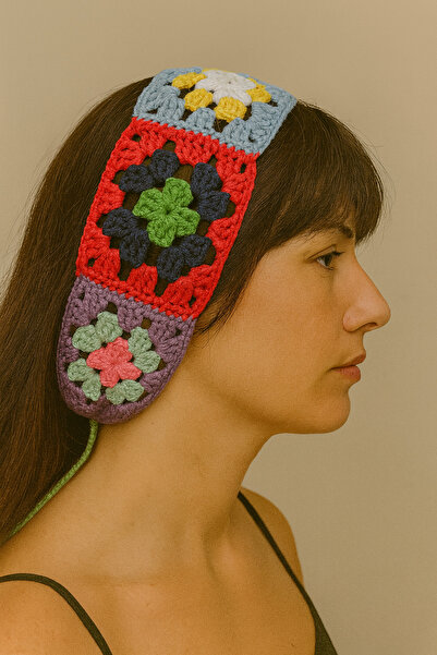 Talinhandmade Hand Knitted Cotton Women's Bandana – Granny Patterned Summer H...