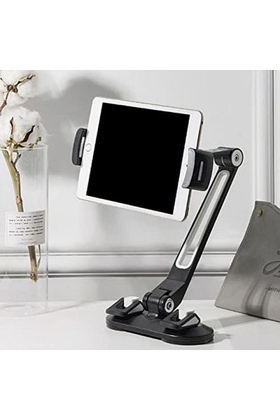 Twisted Minds Mobile Tablet Stand with Double Suction Base - Portable Aluminum Holder for Desk