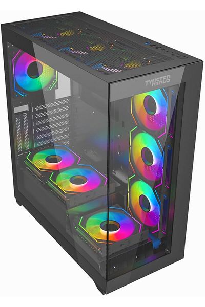 Twisted Minds Quantum Mid-Tower Gaming PC Case, Tempered Glass, Twisted Minds, ARGB Fans, Dust Filter, USB 3.0 Typ