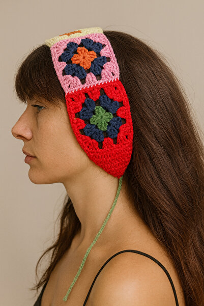 Talinhandmade Hand Knitted Cotton Women's Bandana – Granny Patterned Summer H...