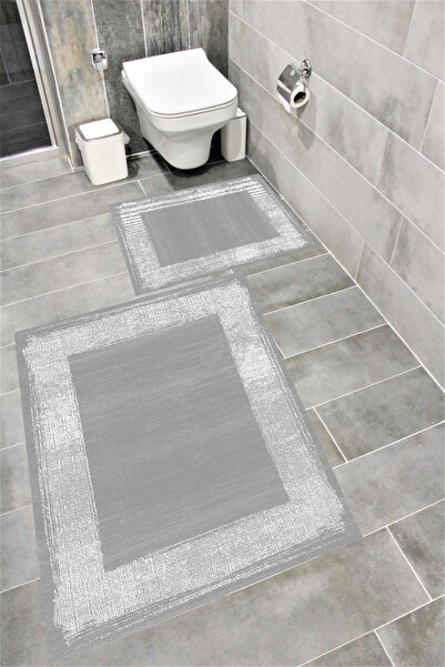 Bordo Halı Set de covoare de baie cu imprimare digitală, rezistentă la apă, c...