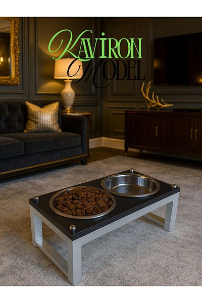 Okay Healthy Eating Stand for Cats and Dogs, Stainless Steel Stylish Design and Non-Slip Feet