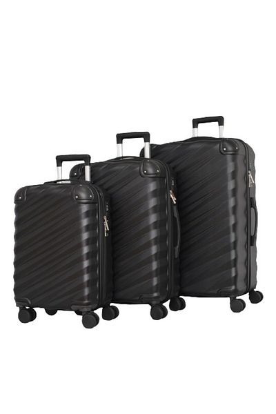 MECH PERFECT LİNE Set of 3 suitcases, Perfect line, ABS, 77/30/51 cm, Extender, Black