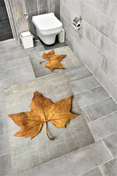 Bordo Halı Неплъзгаща се основа, водоустойчива, с цифров печат, комплект баня...