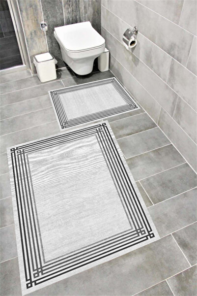 Bordo Halı Неплъзгаща се основа, водоустойчива, с цифров печат, комплект баня...