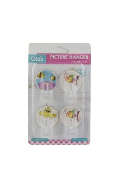 PRATİKOBA Illustrated Adhesive 4-Piece Hanger Royaleks-L638