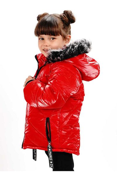 DUBLİNO KİDS Girl's Hooded Coat Waterproof and Windproof with Welsoft Inside
