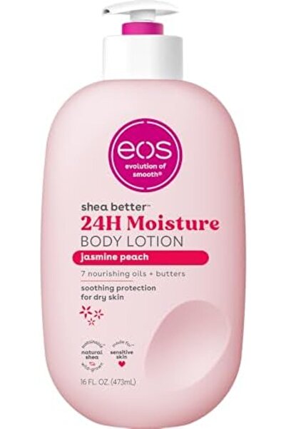 Eos لوشن للجسم بزبدة الشيا - الياسمين والخوخ - ترطيب يدوم ٢٤ ساعة