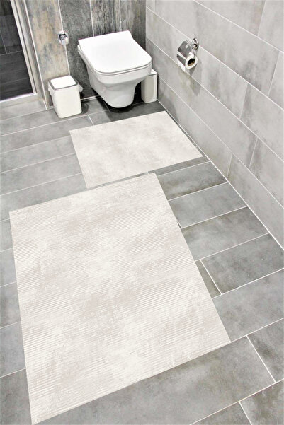 Bordo Halı Kaymaz Tabanlı Suya Dayanıklı Dijital Baskılı Banyo Paspası Takımı...