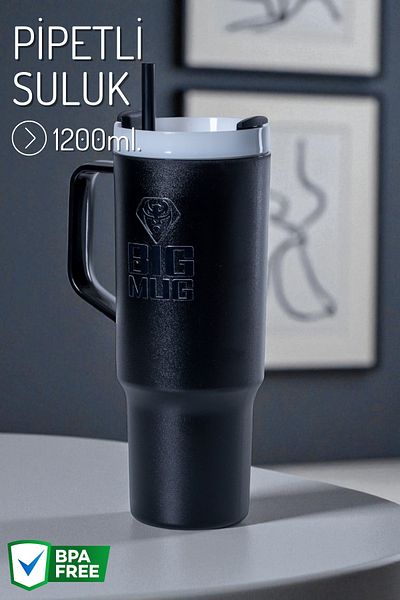 Nandy Home Large Size Water Bottle with Handle and Straw 1200ml.