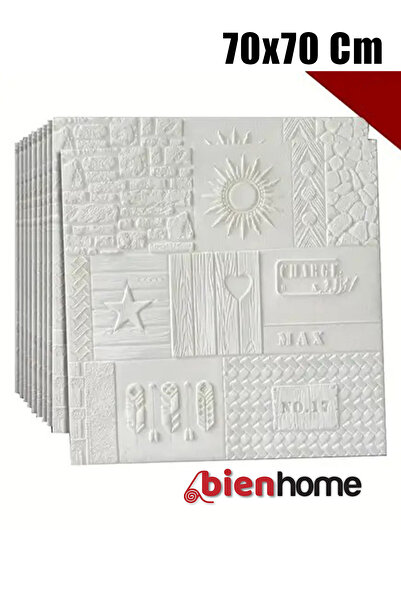 Bien Home Beyaz Dekoratif Şekiller Kendinden Yapışkanlı Tuğla 3d Duvar Paneli...