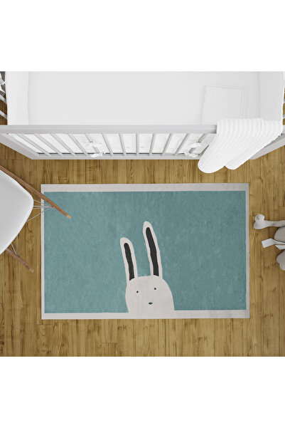 Al Kaffary Carpet Kid's Carpet Miral, with Animal Print Designs, perfect for children's rooms, Blue-white