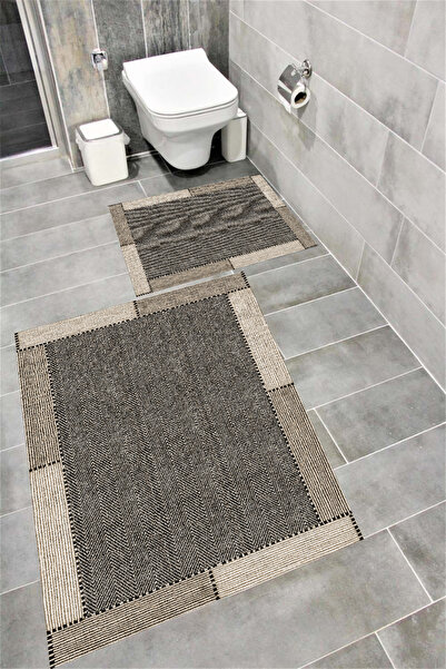 Bordo Halı Kaymaz Tabanlı Suya Dayanıklı Dijital Baskılı Banyo Paspası Takımı...