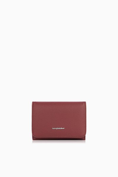 CENGİZ PAKEL Cengiz Pakel Small Size Magnet Women's Wallet/Portfolio – 65297 - Claret Red/Black