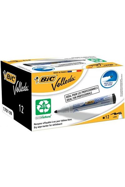 Bic Black marker for whiteboard Velleda, 12 pcs/box