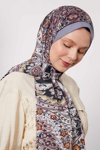 Levidor Gray Abstract Flower Pattern Love Shawl