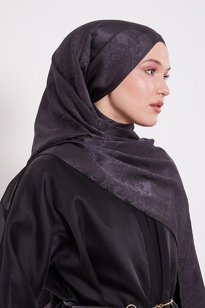 Levidor Anthracite Ethnic Pattern Italian Jacquard Shawl