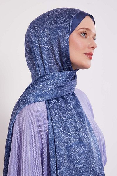 Levidor Blue Authentic Pattern Indian Silk Shawl