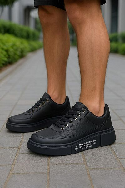 İmerShoes Casual Men's Sports Shoes Lace-Up Stitching Detail Lightweight Thick High Sole Sneaker Mc06