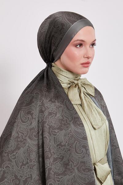 Levidor Yeşil Pastel Ton Hint İpeği Şal