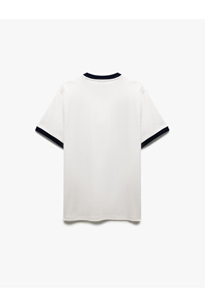 Koton Cotton Contrast Detailed Regular Fit Tough Fabric Short Sleeve Crew Neck Printed T-Shirt