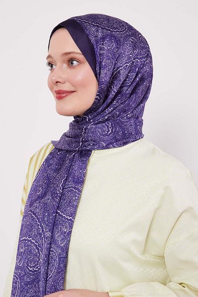 Levidor Purple Authentic Pattern Indian Silk Shawl