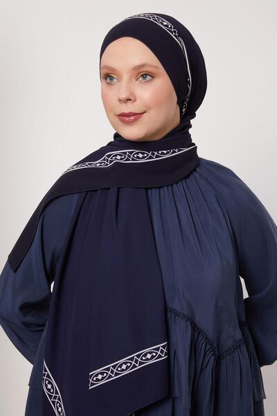 Levidor Lacivert Örgü Desen Medine İpeği