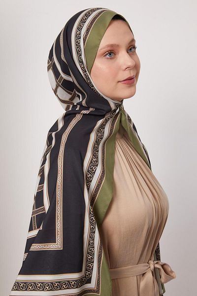Levidor Green Foil Pattern Love Shawl