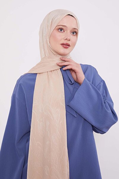 Levidor Σάλι ζακάρ Κάπρι με αφηρημένο σχέδιο τουλίπας Latte