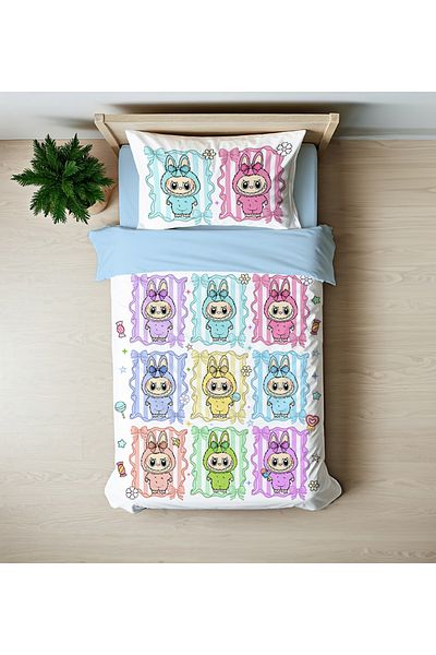 hediyechy Gift Duvet Cover Lababu Themed 3D Digital Printed Single Duvet Cover Set