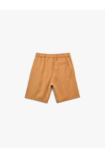 Koton Pantaloni scurți de bază din viscoză cu nasturi și talie elastică