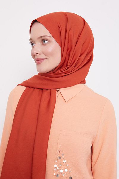 Levidor Orange Leola Plain Shawl