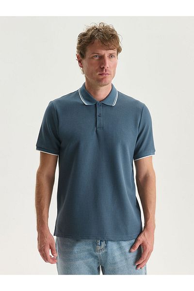 LC Waikiki Quality Parts from Celebi Store |   Polo Neck Men's Textured T-Shirt