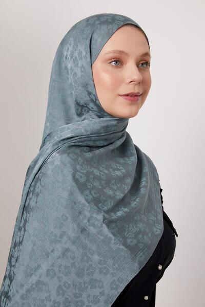 Levidor Mint Green Leopard Pattern Italian Jacquard Shawl