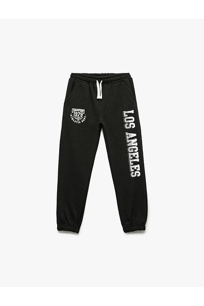 Koton Pocket Detailed Hooded Printed Jogger Sweatpants